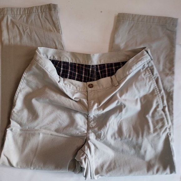 L.L. Bean Other - LL Bean Flannel lined Khaki Pants Mid Rise Straight leg Measure 34" X 28"
